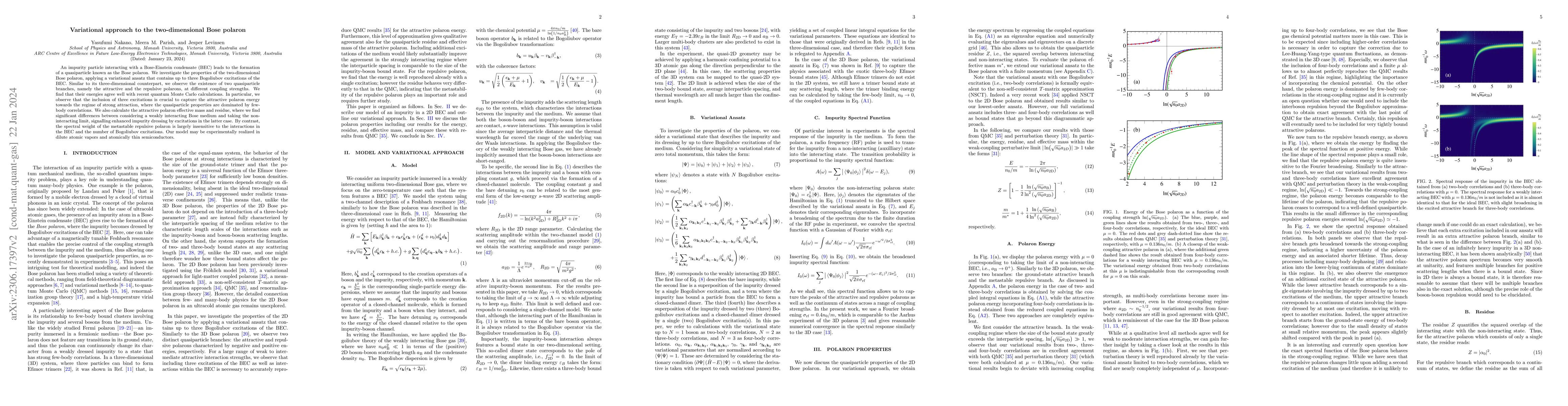 Thumbnail for Variational approach to the two-dimensional Bose polaron