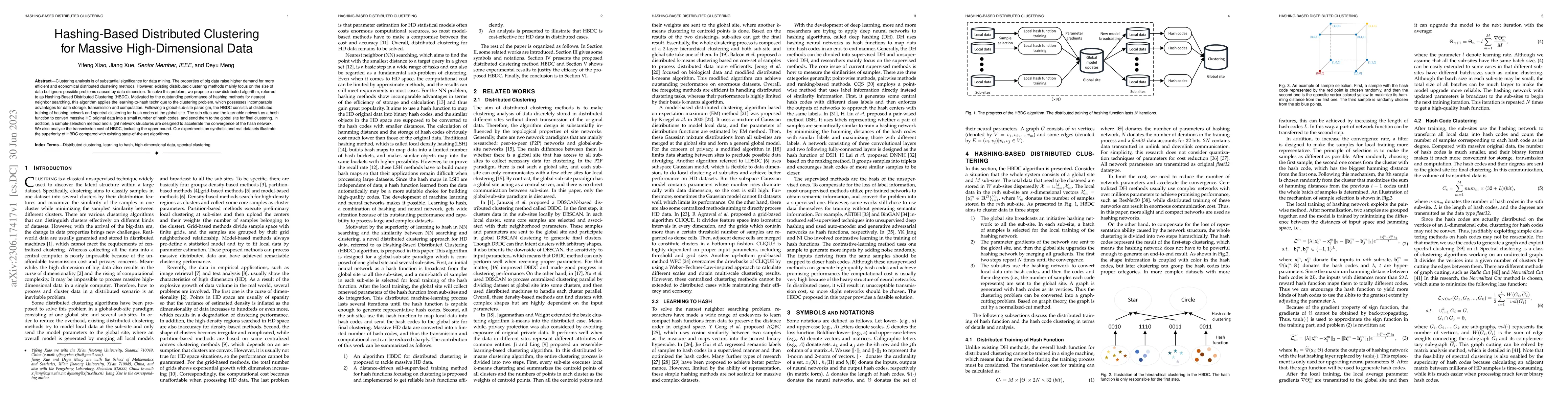 Thumbnail for Hashing-Based Distributed Clustering for Massive High-Dimensional Data