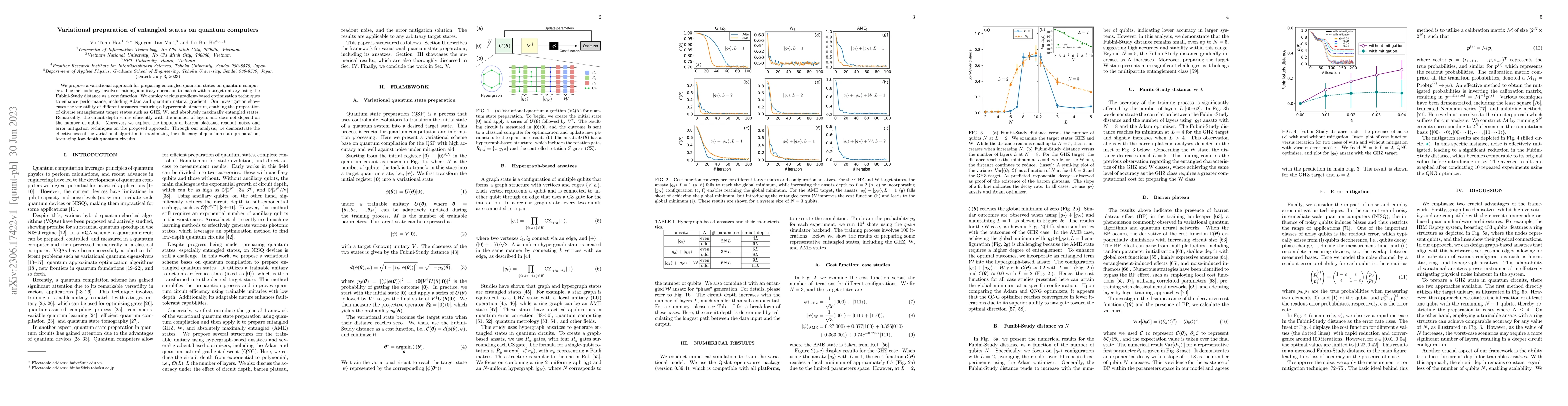 Thumbnail for Variational preparation of entangled states on quantum computers