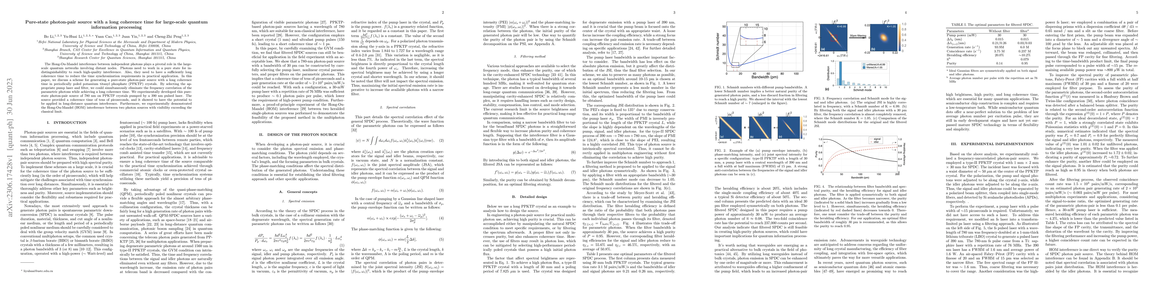Thumbnail for Pure-state photon-pair source with a long coherence time for large-scale
  quantum information processing