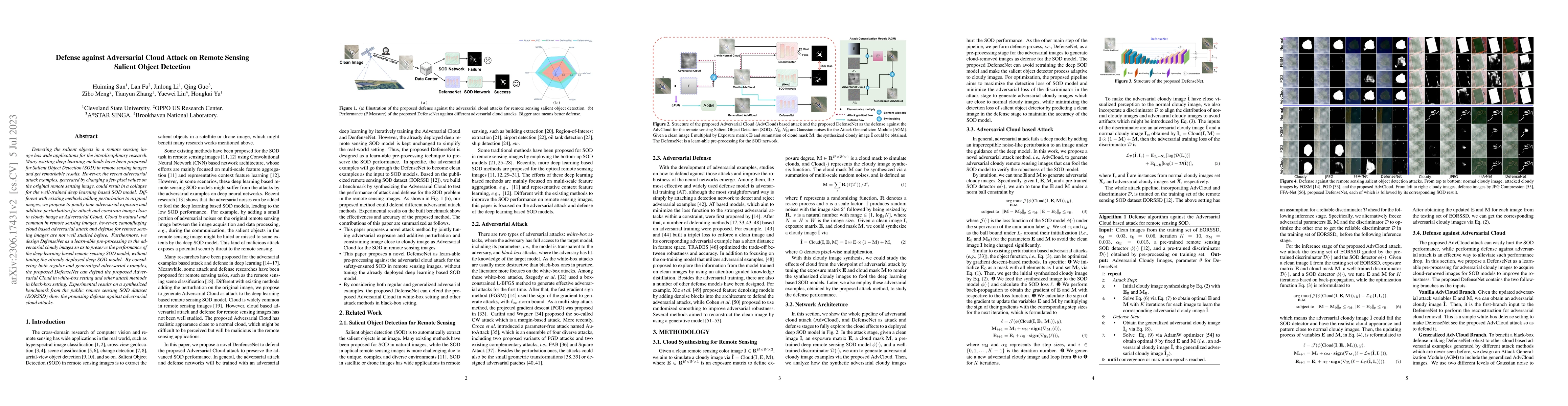 Thumbnail for Defense against Adversarial Cloud Attack on Remote Sensing Salient
  Object Detection
