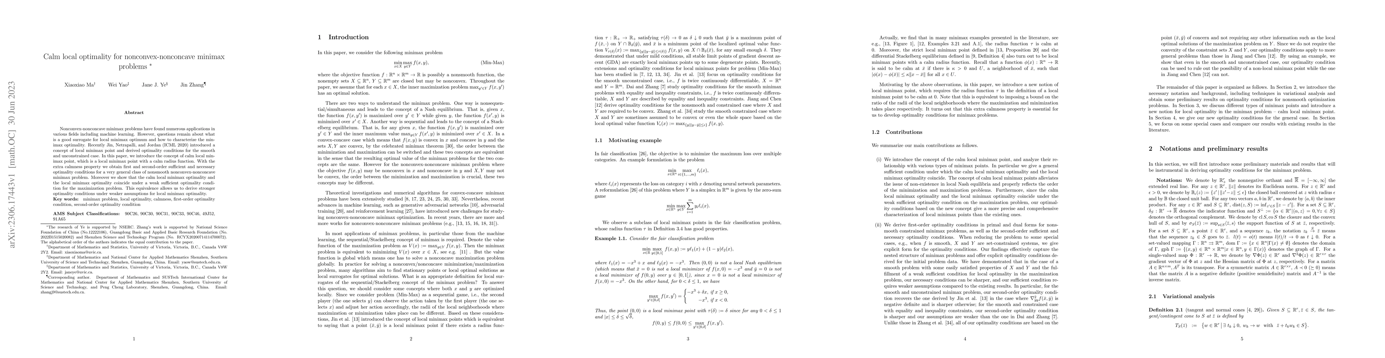 Thumbnail for Calm local optimality for nonconvex-nonconcave minimax problems