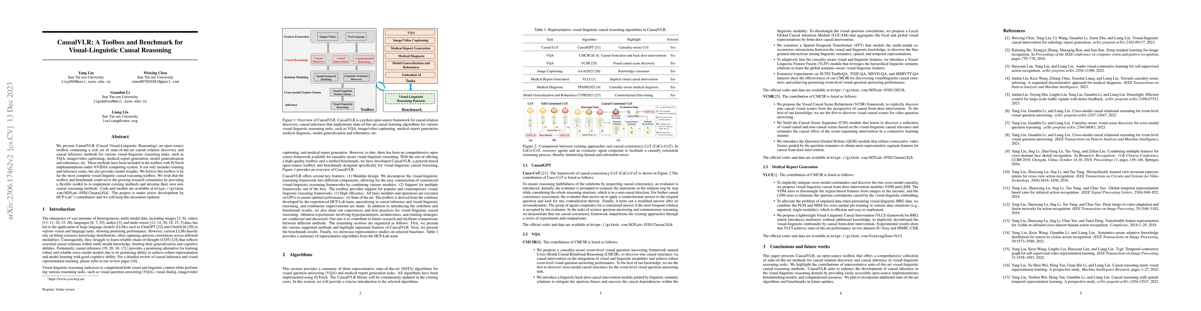 Thumbnail for CausalVLR: A Toolbox and Benchmark for Visual-Linguistic Causal
  Reasoning