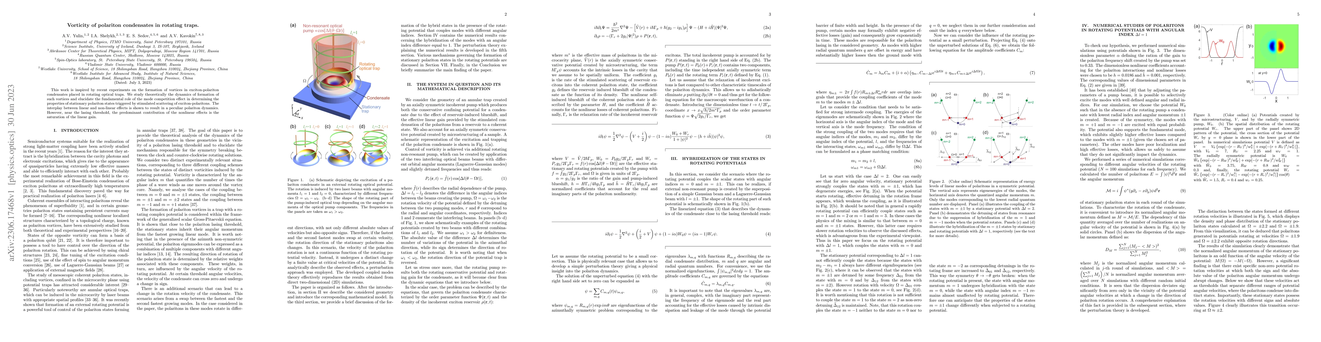Thumbnail for Vorticity of polariton condensates in rotating traps