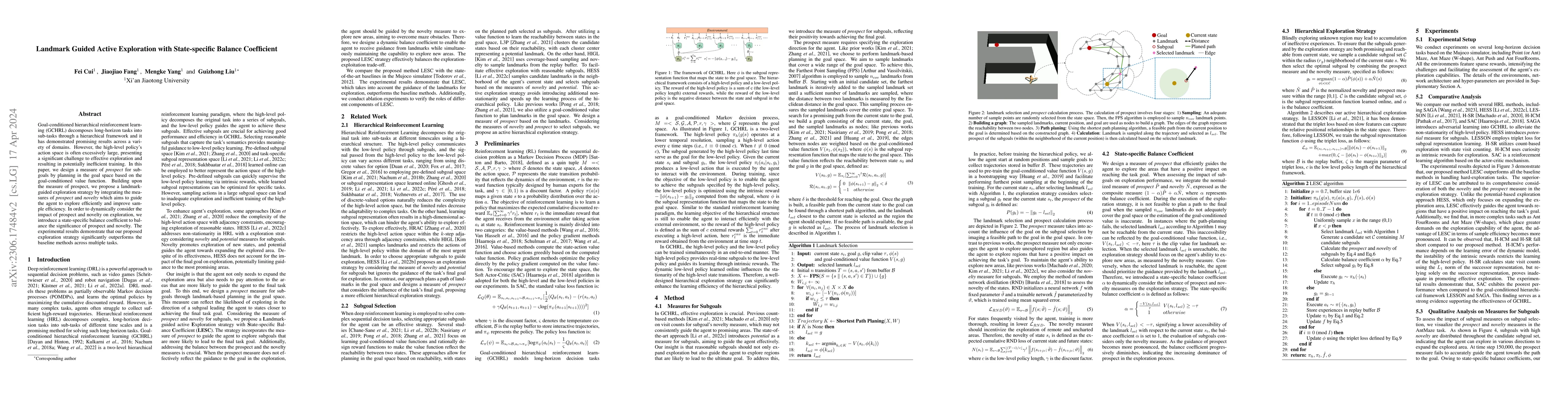 Thumbnail for Landmark Guided Active Exploration with State-specific Balance
  Coefficient