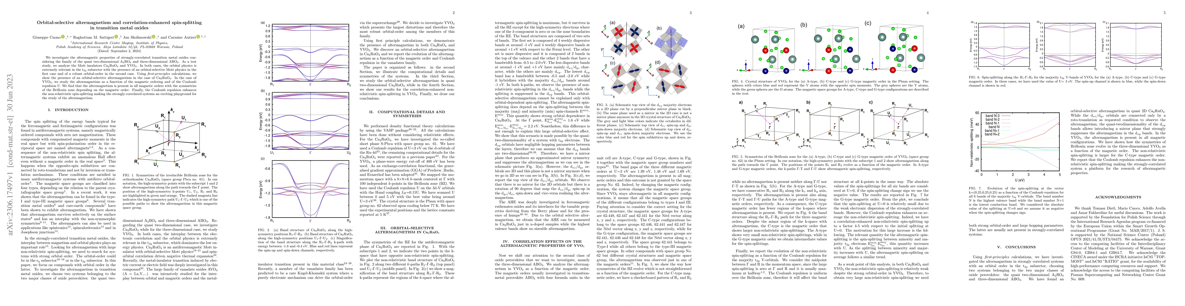 Thumbnail for Orbital-selective altermagnetism and correlation-enhanced spin-splitting
  in transition metal oxides