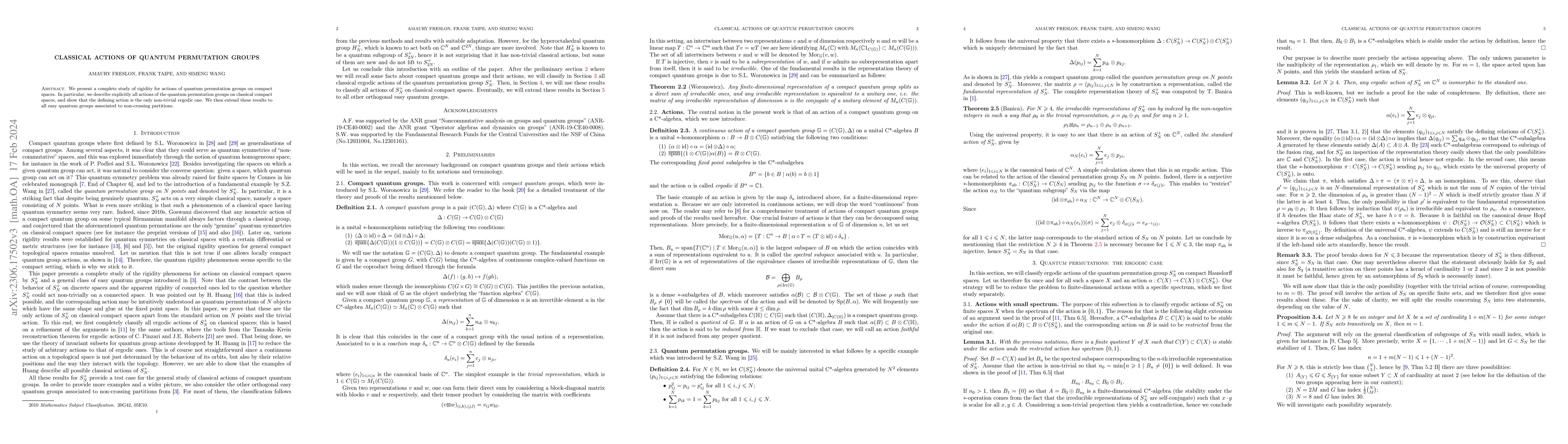 Thumbnail for Classical actions of quantum permutation groups