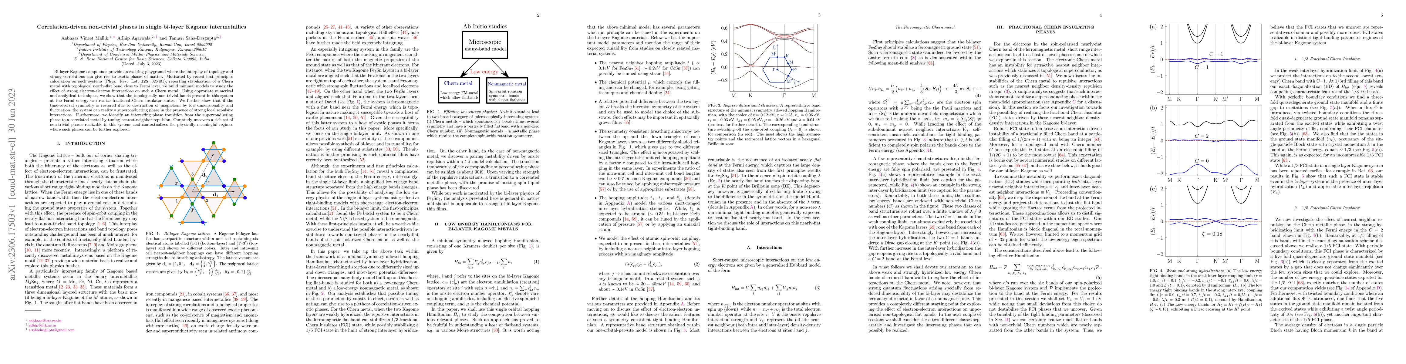 Thumbnail for Correlation-driven non-trivial phases in single bi-layer Kagome
  intermetallics