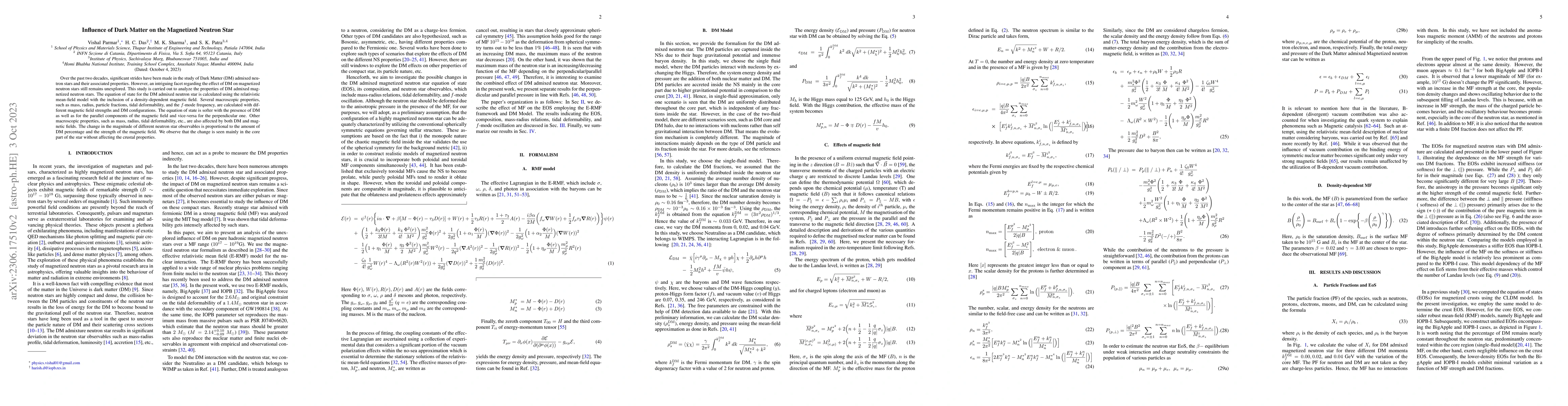 Thumbnail for Influence of Dark Matter on the Magnetized Neutron Star