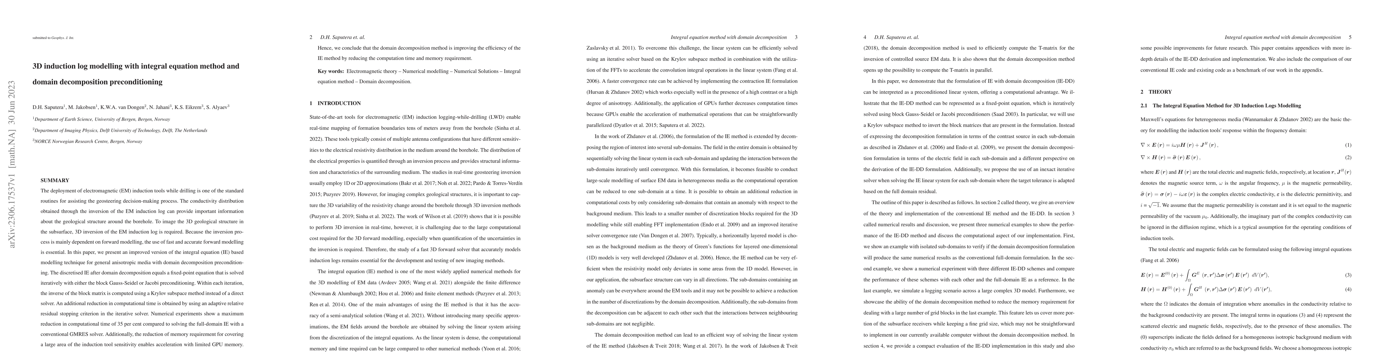 Thumbnail for 3D induction log modelling with integral equation method and domain
  decomposition preconditioning
