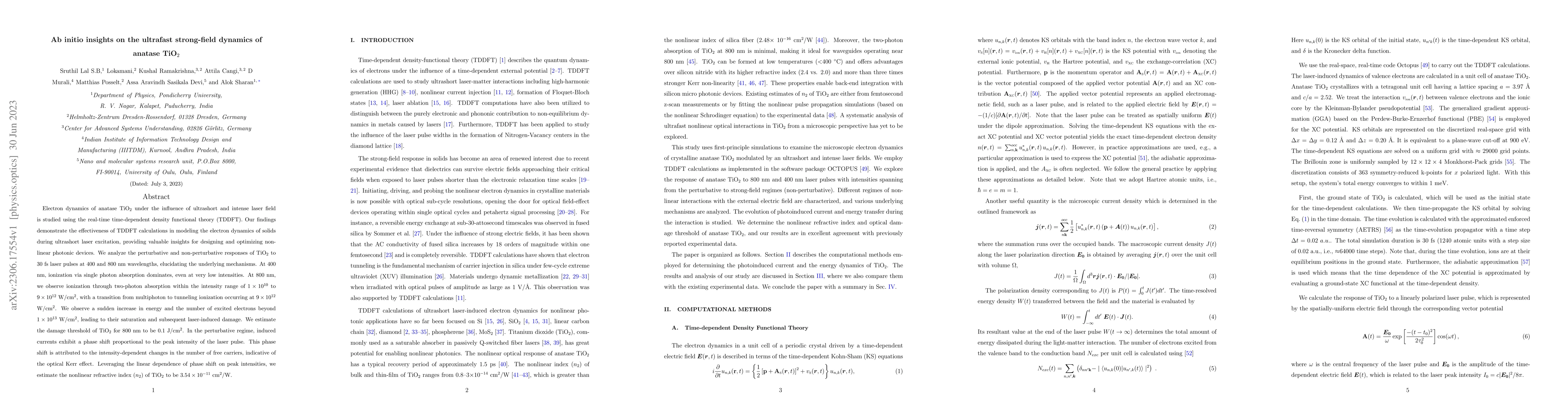 Thumbnail for Ab initio insights on the ultrafast strong-field dynamics of anatase
  TiO$_2$