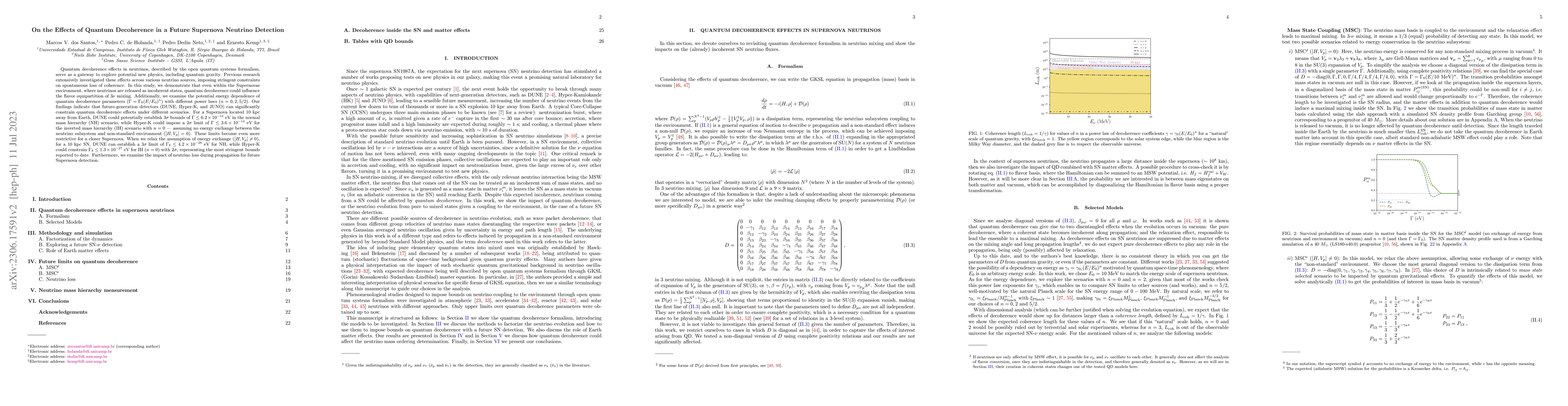 Thumbnail for On the Effects of Quantum Decoherence in a Future Supernova Neutrino
  Detection