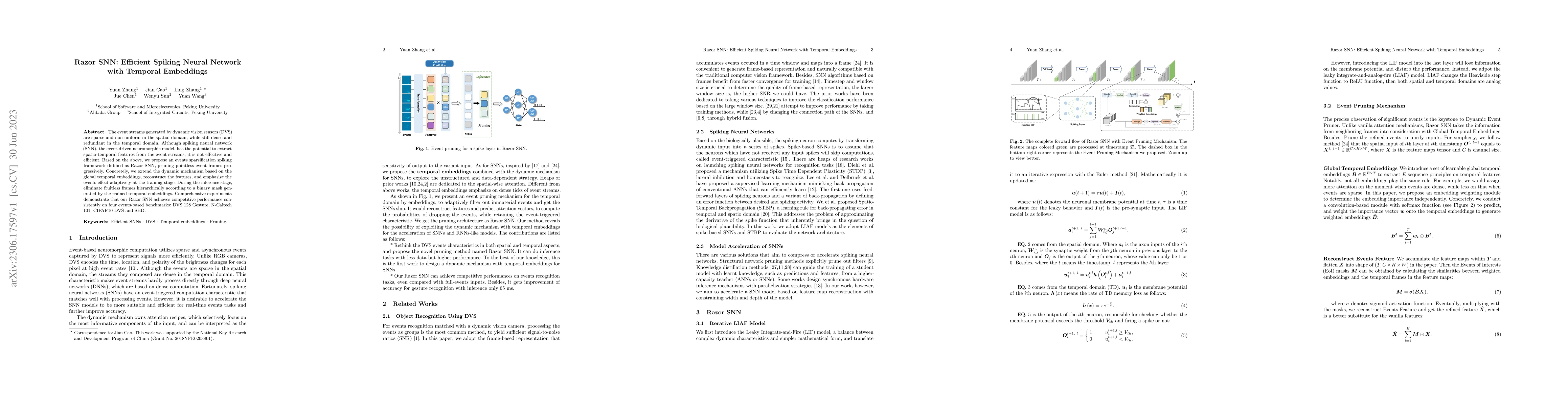Thumbnail for Razor SNN: Efficient Spiking Neural Network with Temporal Embeddings