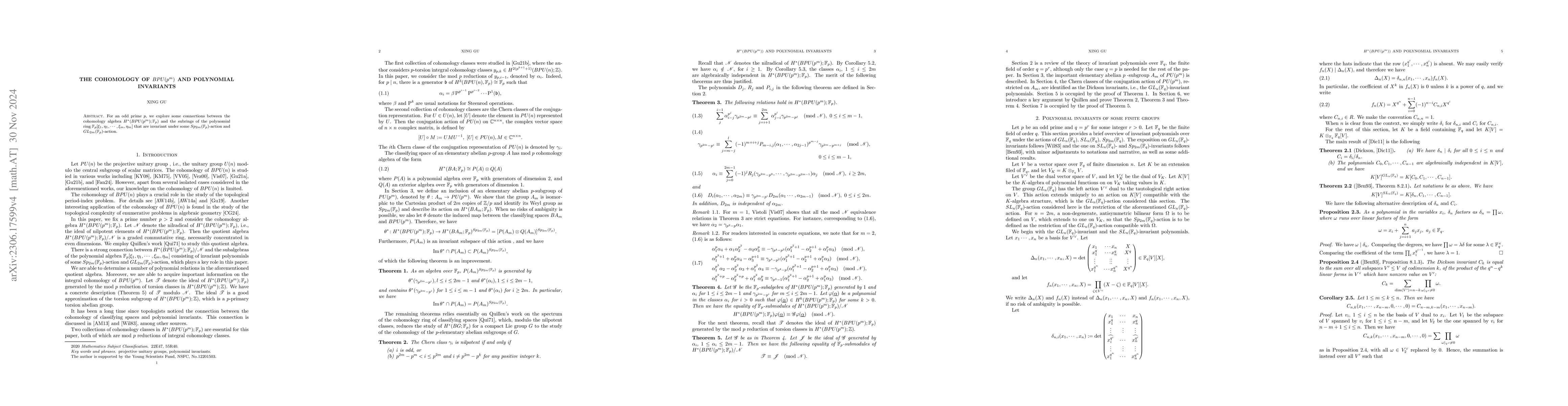 Thumbnail for Dickson invariants and Chern classes of the conjugation representations