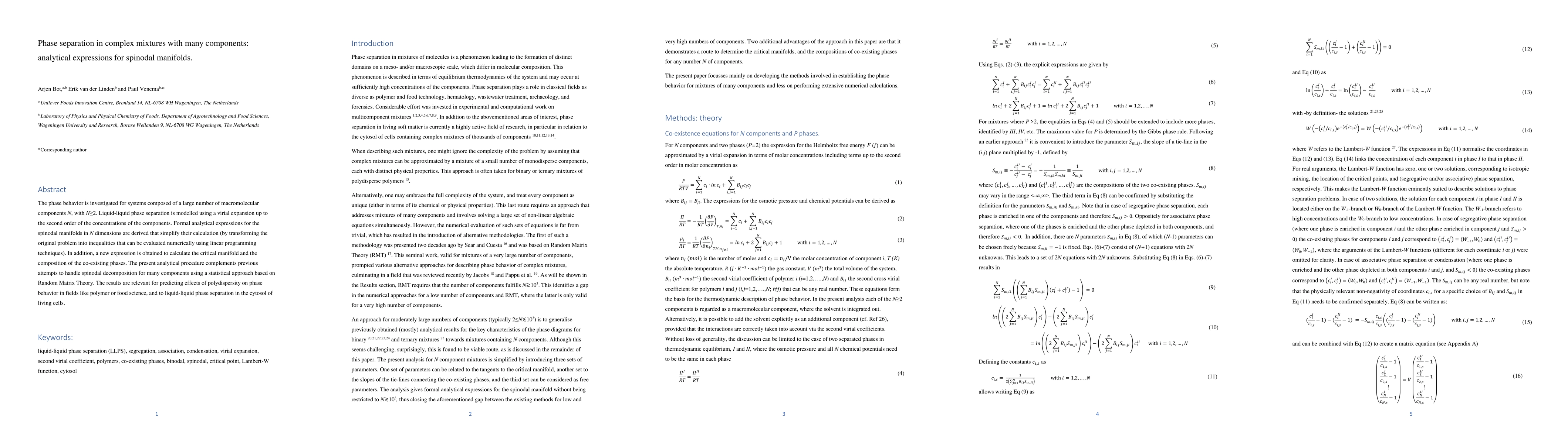 Thumbnail for Phase separation in complex mixtures with many components: analytical
  expressions for spinodal manifolds