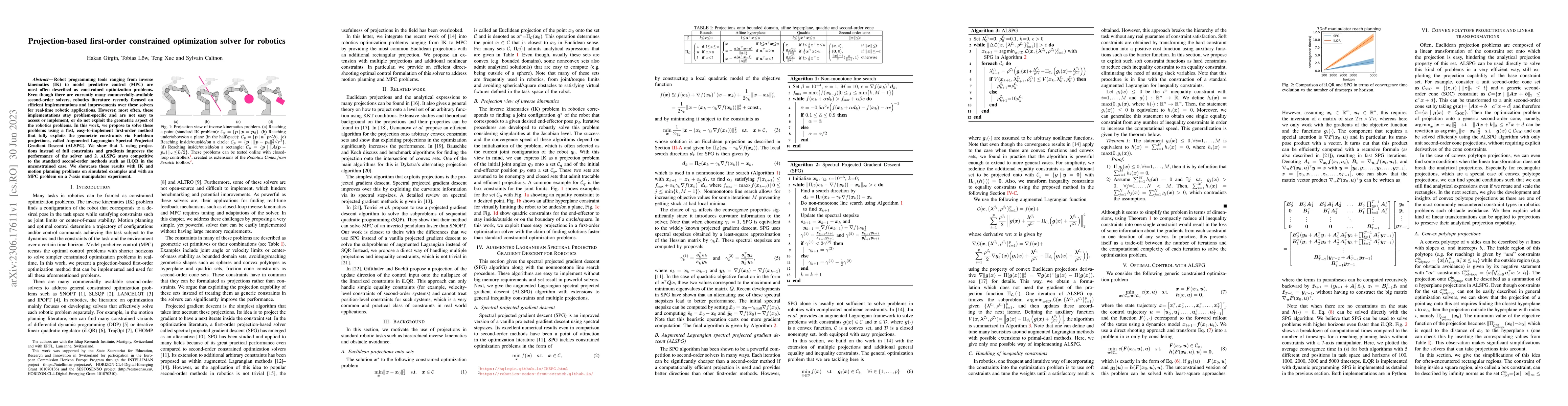Thumbnail for Projection-based first-order constrained optimization solver for
  robotics