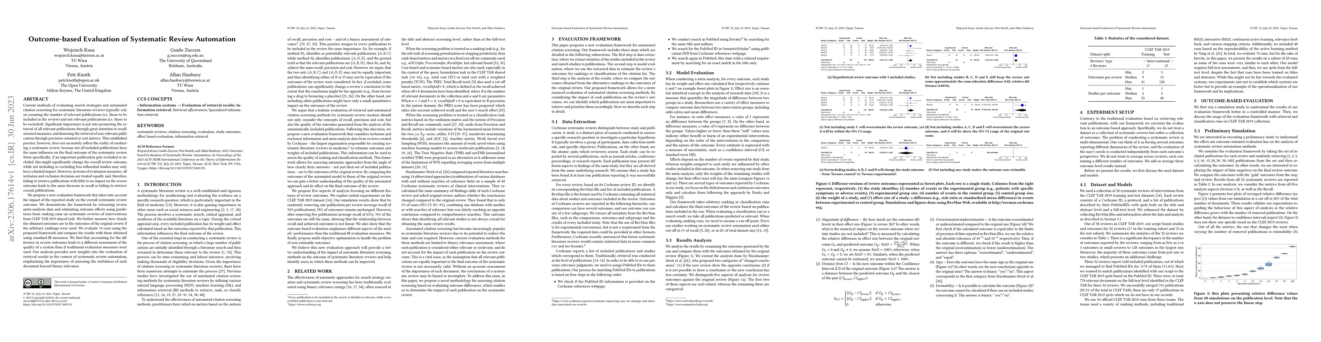 Thumbnail for Outcome-based Evaluation of Systematic Review Automation