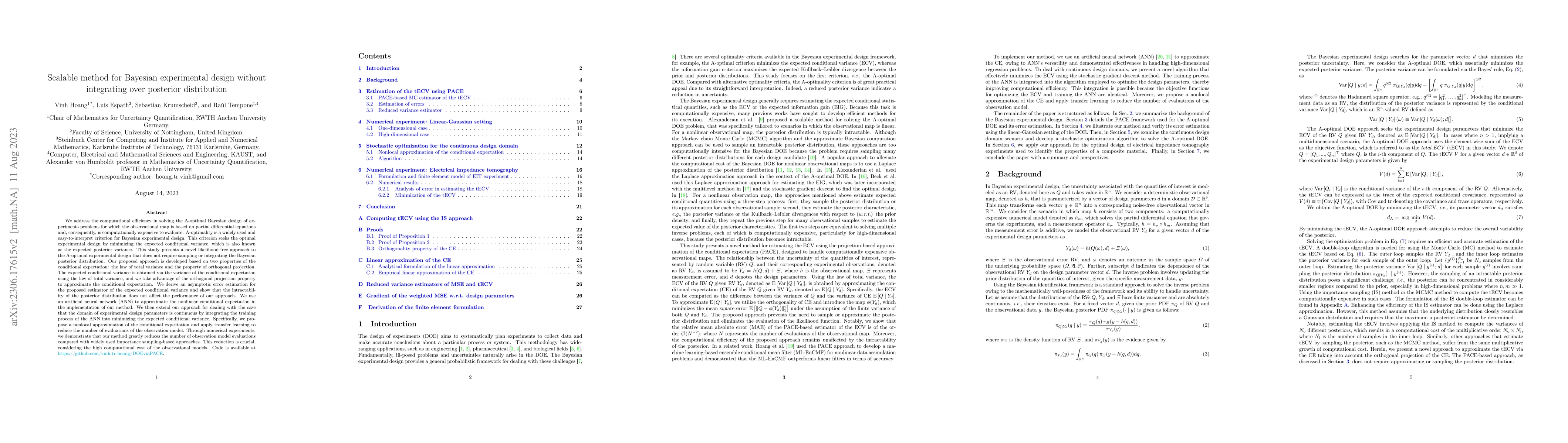 Thumbnail for Scalable method for Bayesian experimental design without integrating
  over posterior distribution