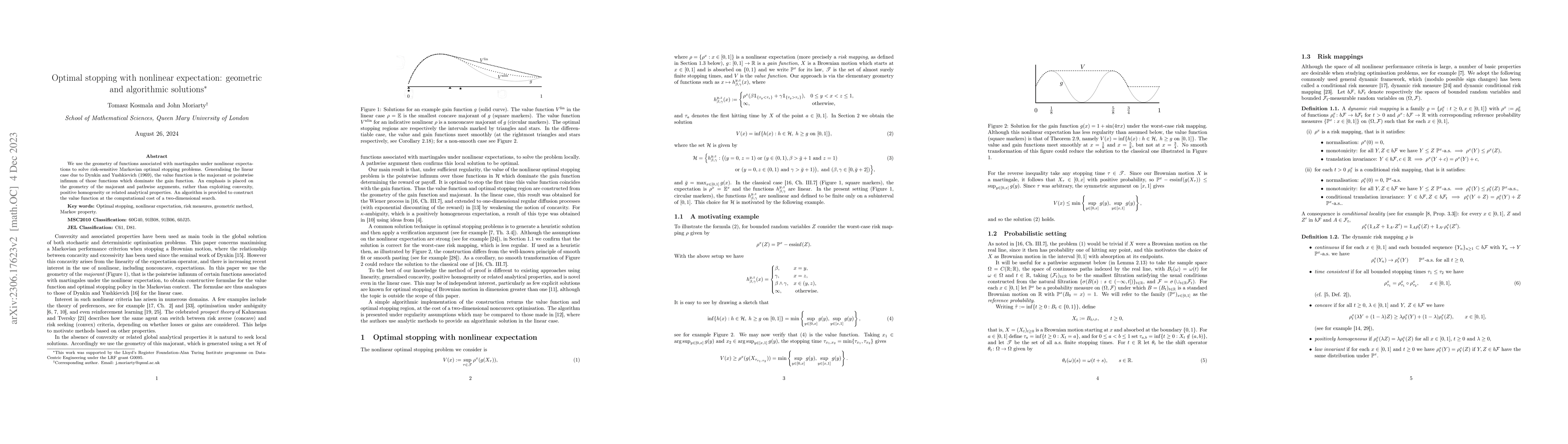 Thumbnail for Optimal stopping with nonlinear expectation: geometric and algorithmic
  solutions