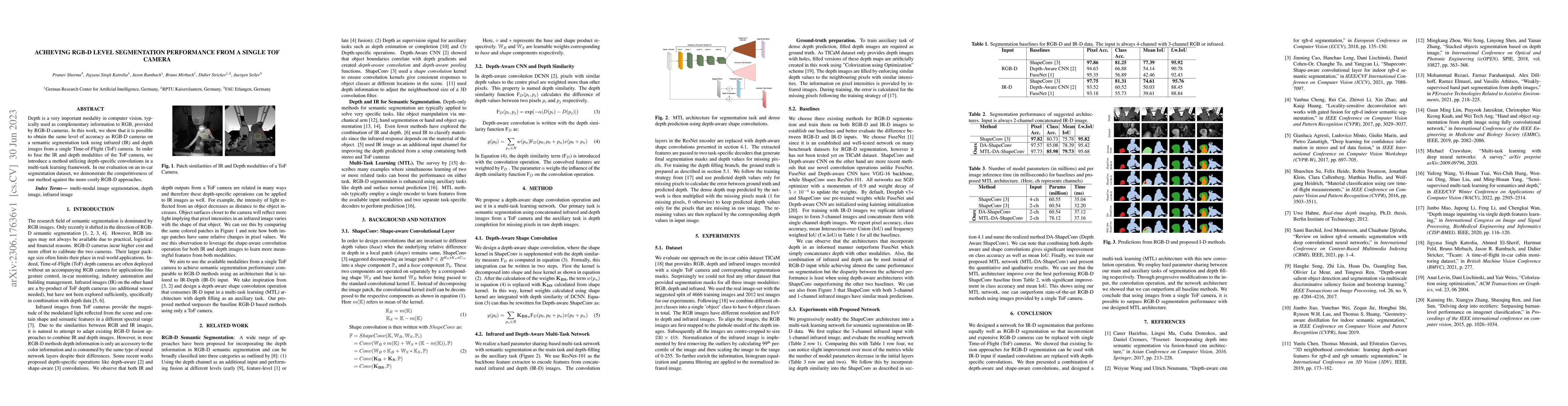 Thumbnail for Achieving RGB-D level Segmentation Performance from a Single ToF Camera