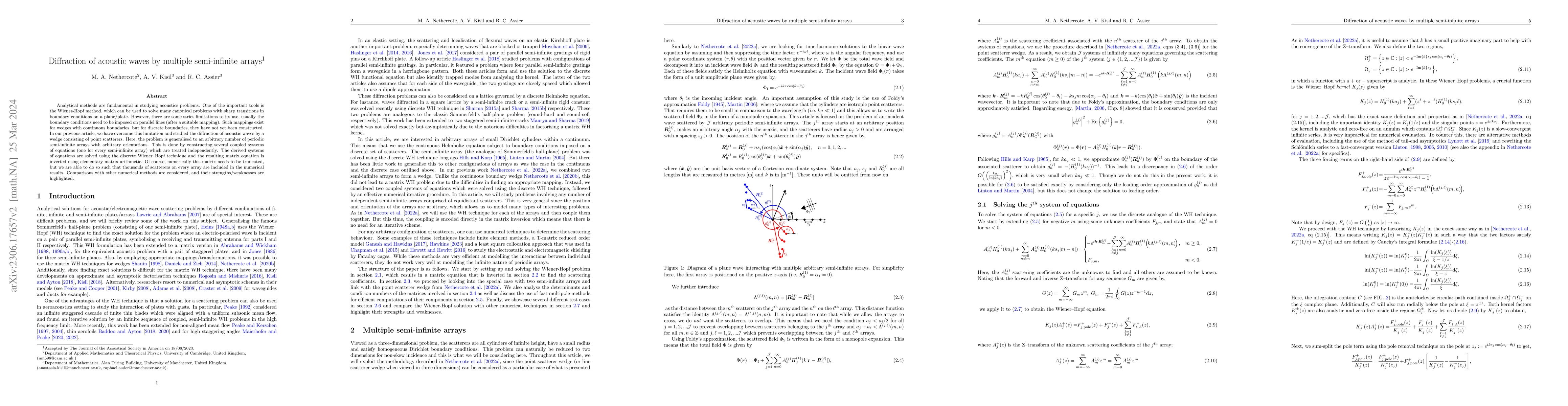 Thumbnail for Diffraction of acoustic waves by multiple semi-infinite arrays