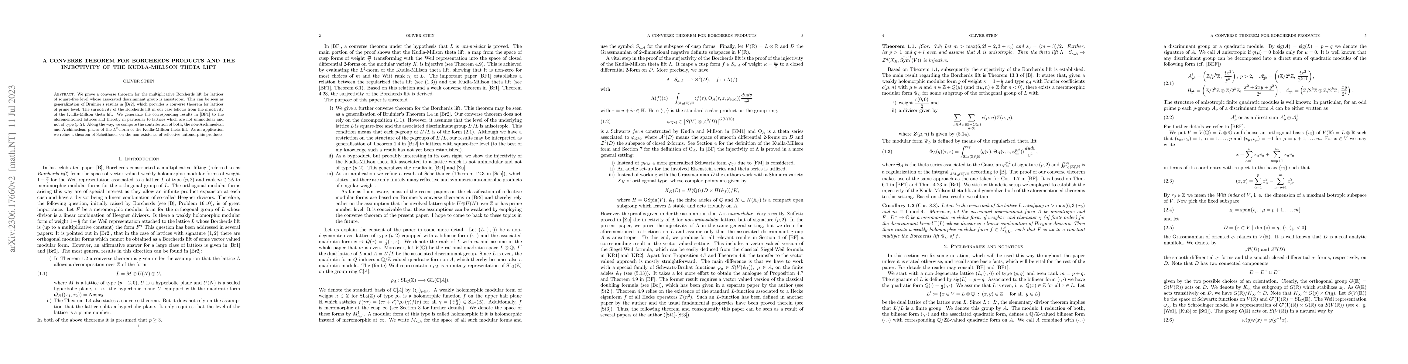 Thumbnail for A converse theorem for Borcherds products and the injectivity of the
  Kudla-Millson theta lift