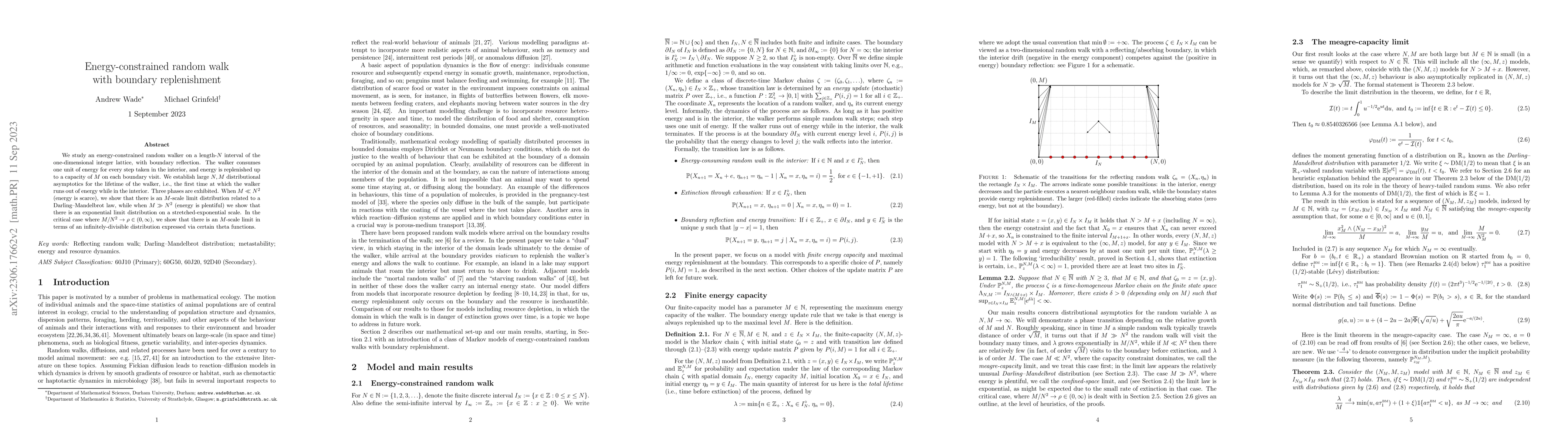 Thumbnail for Energy-constrained random walk with boundary replenishment