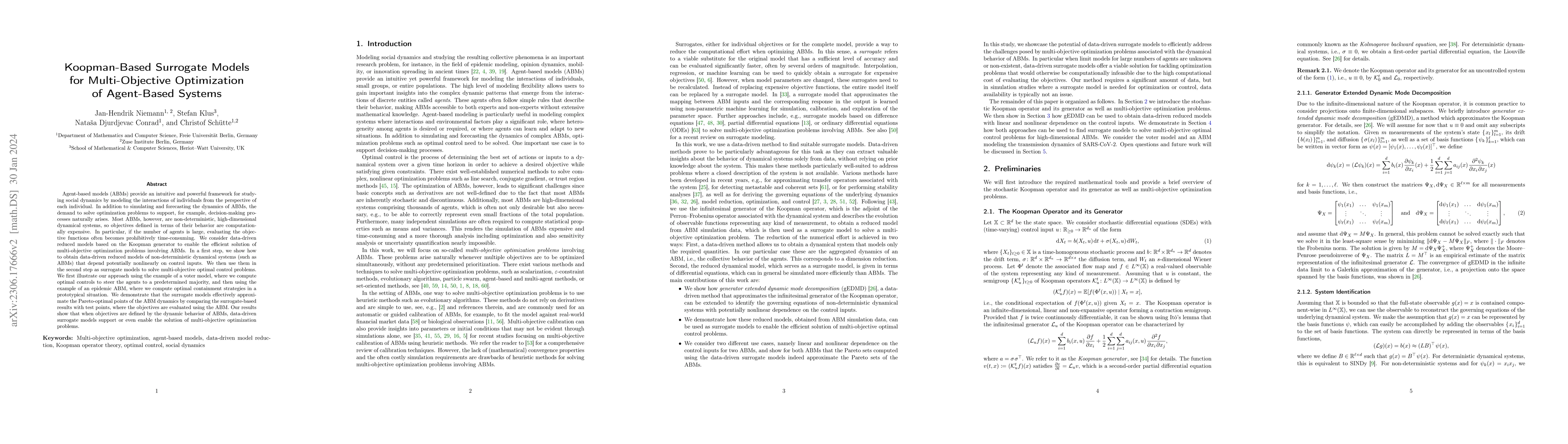 Thumbnail for Koopman-Based Surrogate Models for Multi-Objective Optimization of
  Agent-Based Systems