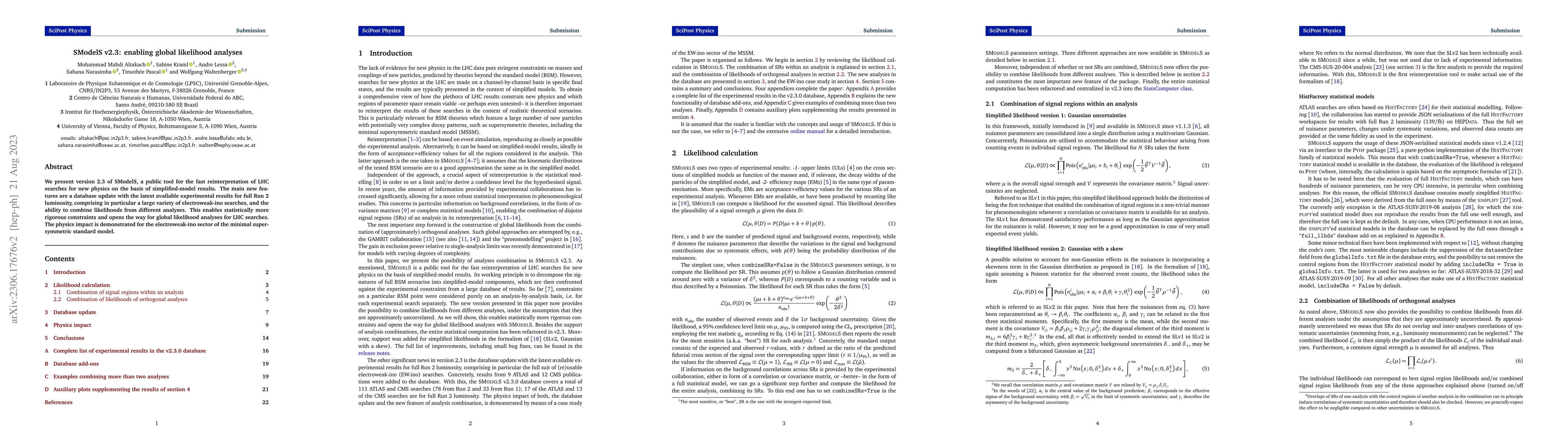 Thumbnail for SModelS v2.3: enabling global likelihood analyses