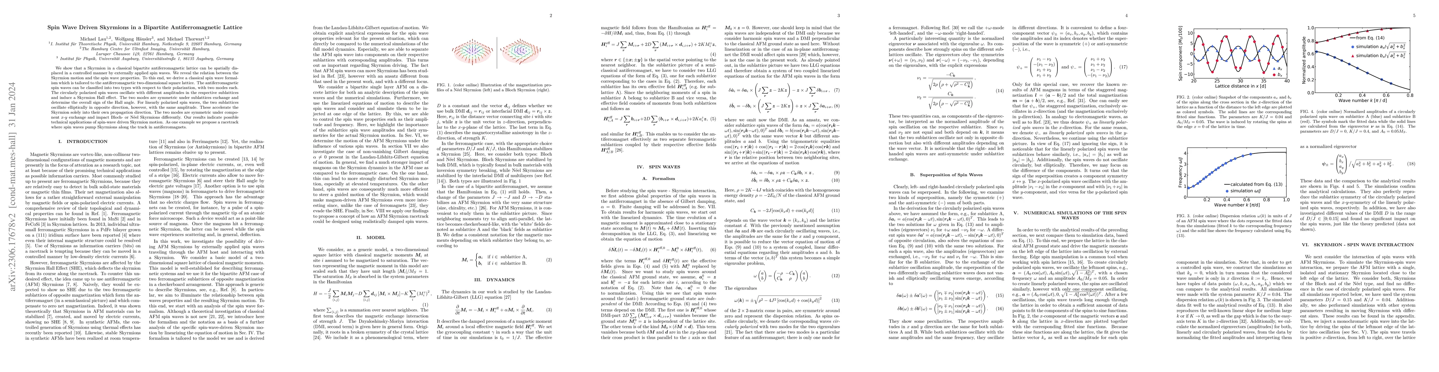Thumbnail for Spin Wave Driven Skyrmions in a Bipartite Antiferromagnetic Lattice