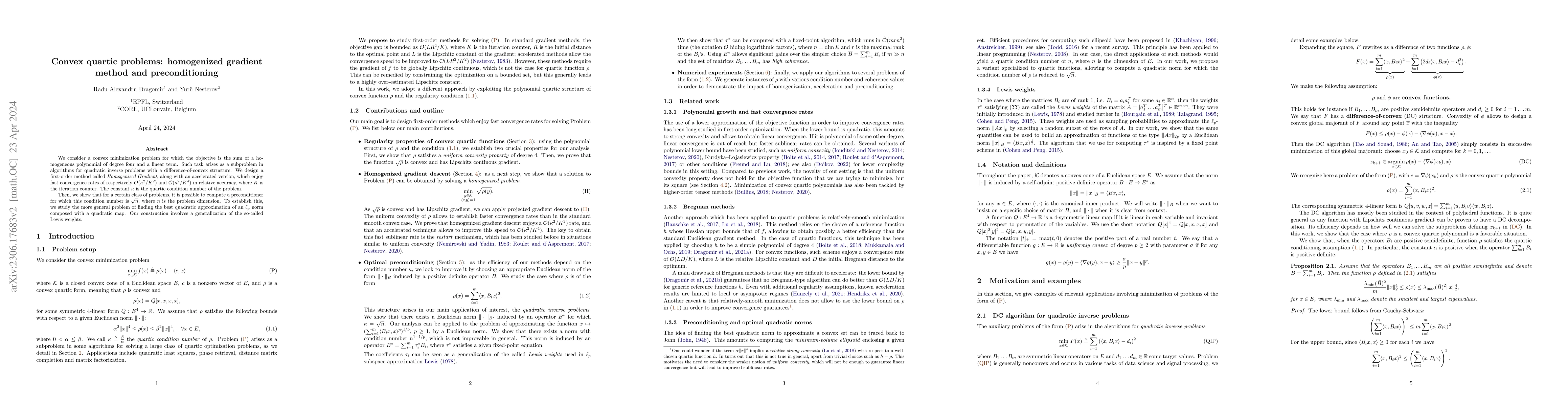 Thumbnail for Convex quartic problems: homogenized gradient method and preconditioning