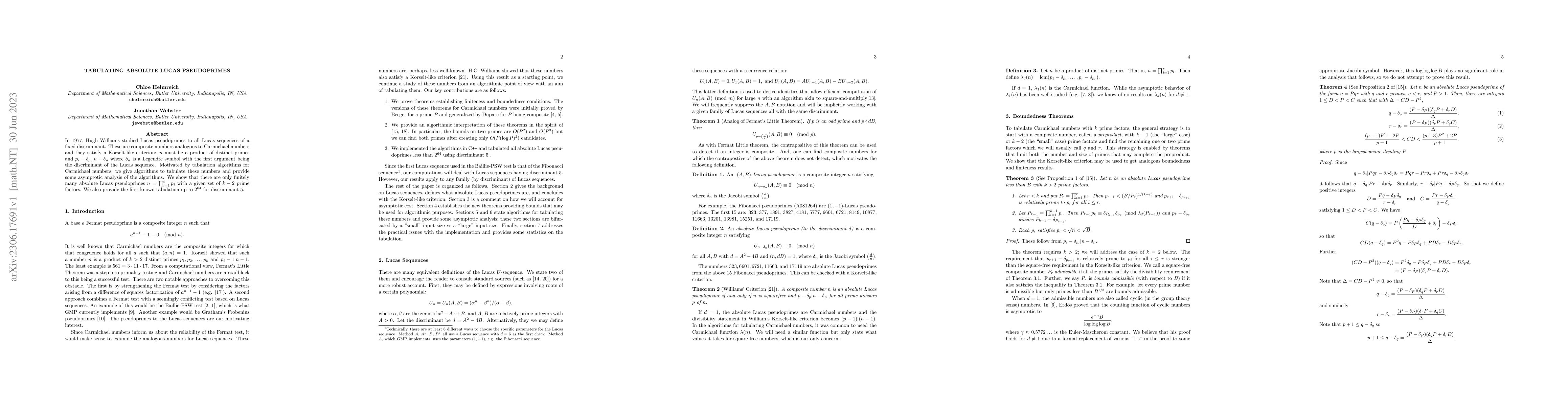Thumbnail for Tabulating Absolute Lucas Pseudoprimes