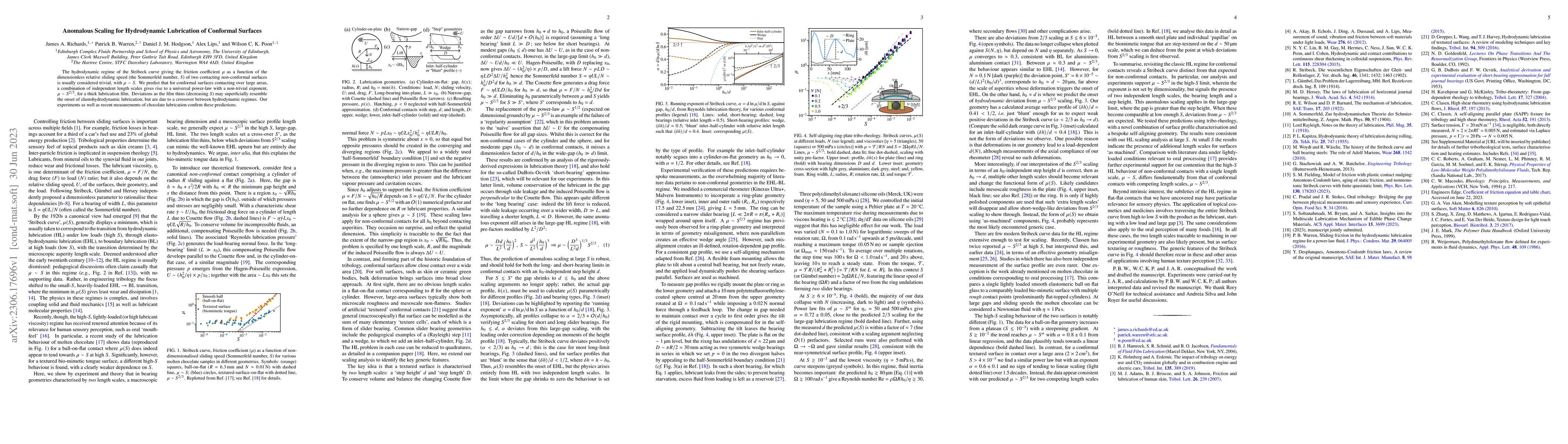 Thumbnail for Anomalous Scaling for Hydrodynamic Lubrication of Conformal Surfaces