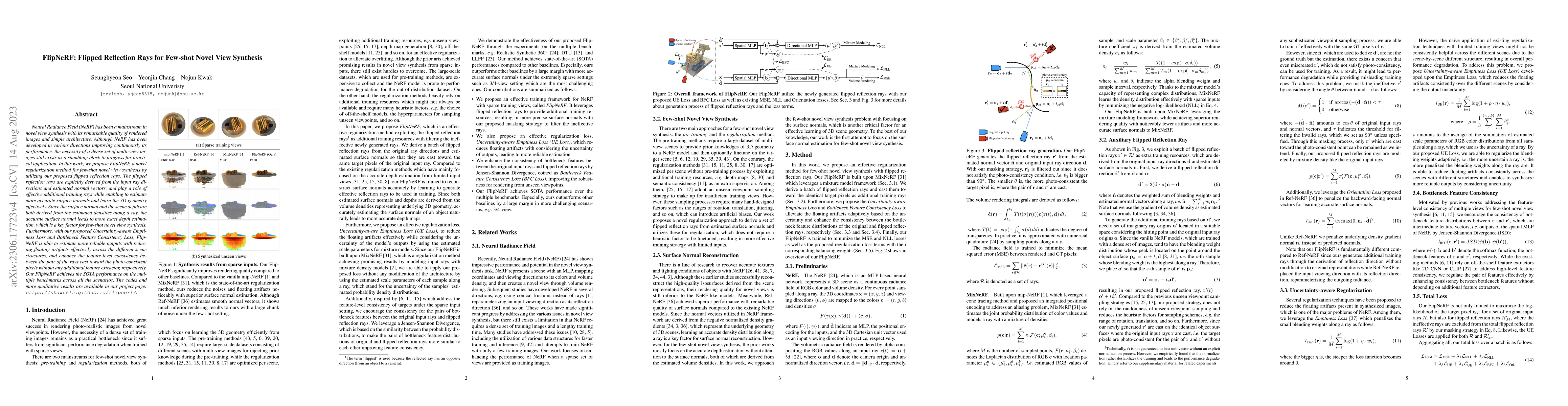 Thumbnail for FlipNeRF: Flipped Reflection Rays for Few-shot Novel View Synthesis