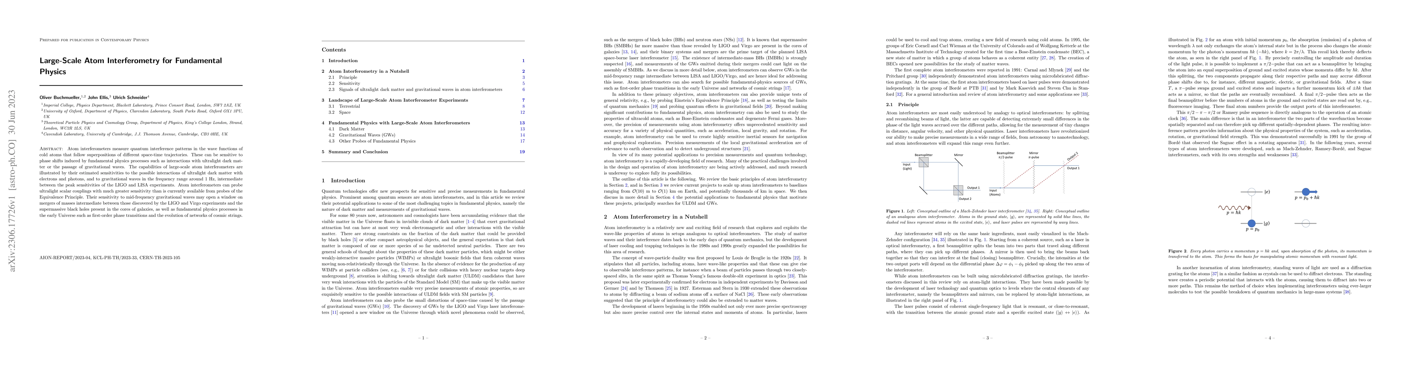 Thumbnail for Large-Scale Atom Interferometry for Fundamental Physics