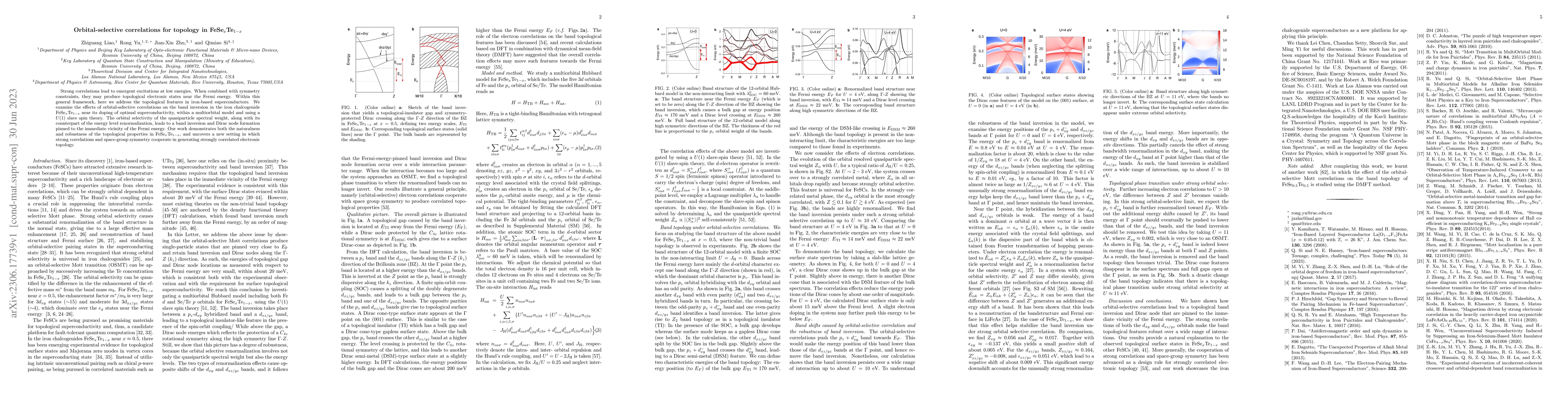 Thumbnail for Orbital-selective correlations for topology in FeSe$_{x}$Te$_{1-x}$