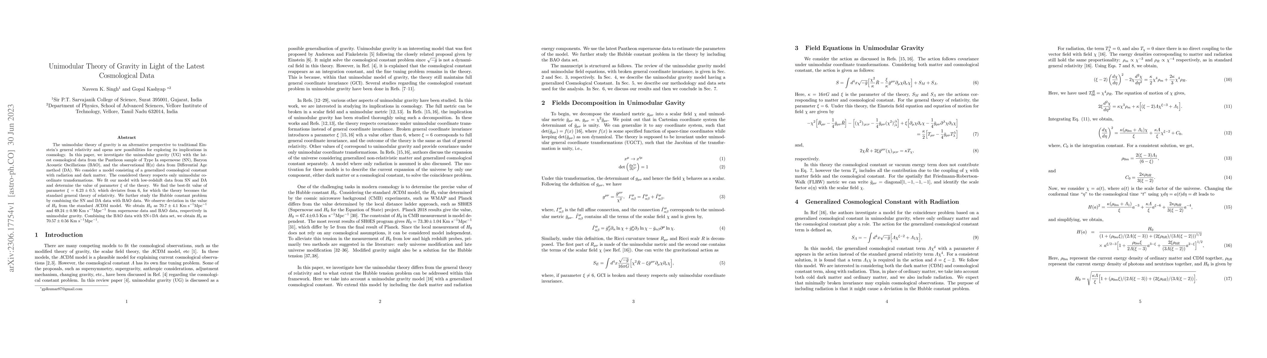Thumbnail for Unimodular Theory of Gravity in Light of the Latest Cosmological Data