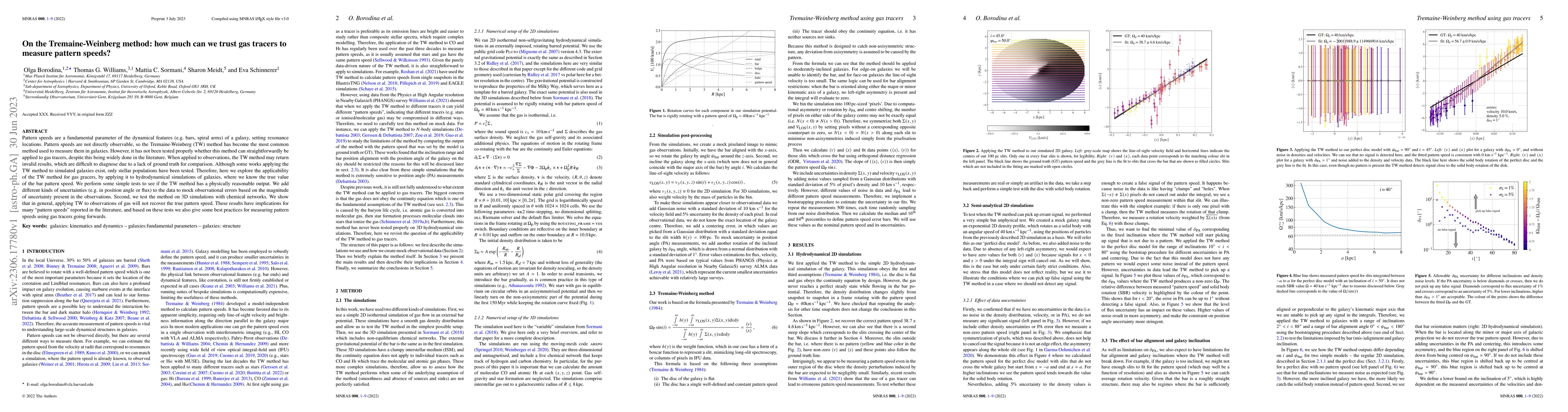 Thumbnail for On the Tremaine-Weinberg method: how much can we trust gas tracers to
  measure pattern speeds?