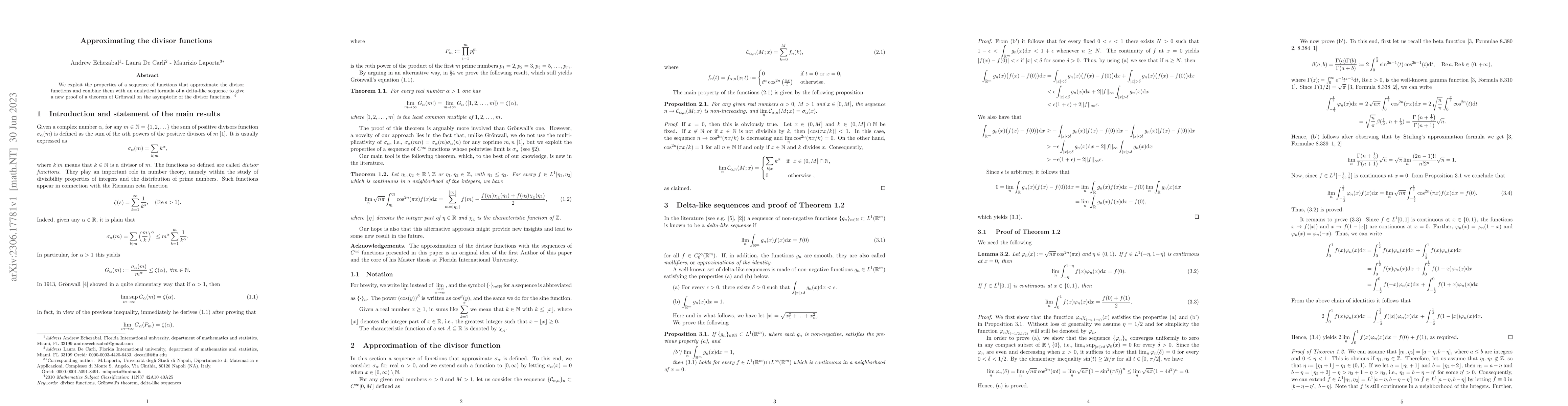 Thumbnail for Approximating the divisor functions