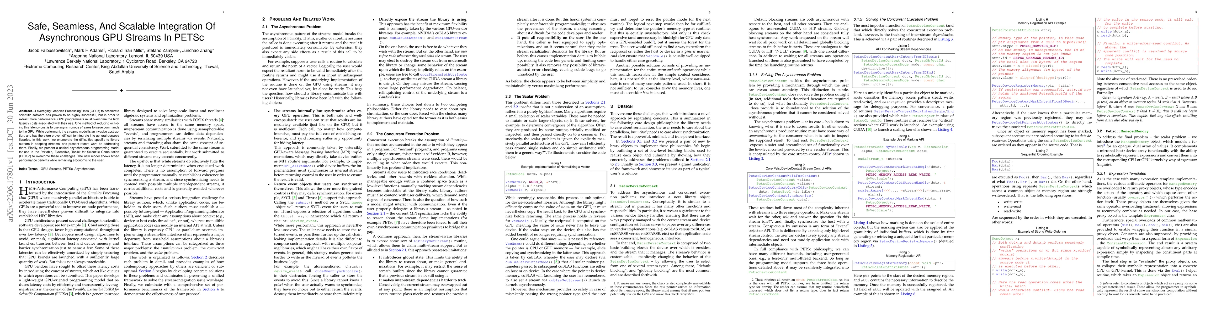 Thumbnail for Safe, Seamless, And Scalable Integration Of Asynchronous GPU Streams In
  PETSc