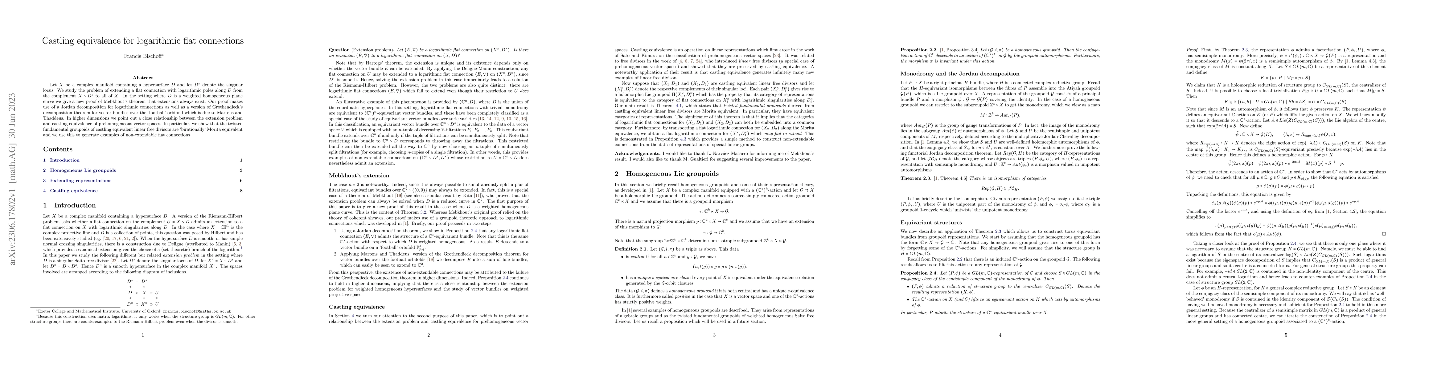 Thumbnail for Castling equivalence for logarithmic flat connections