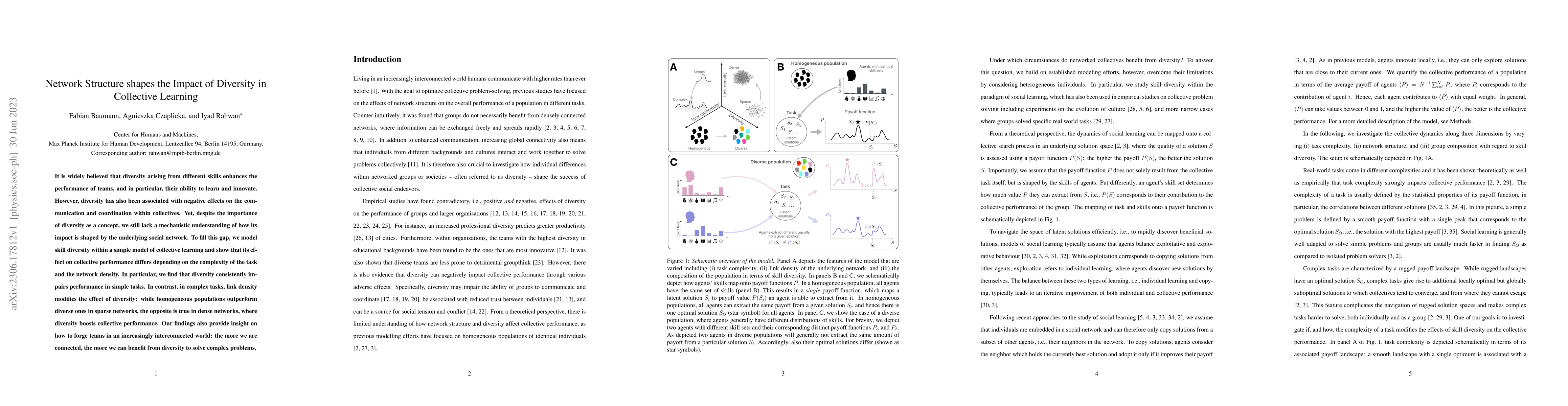 Thumbnail for Network Structure shapes the Impact of Diversity in Collective Learning
