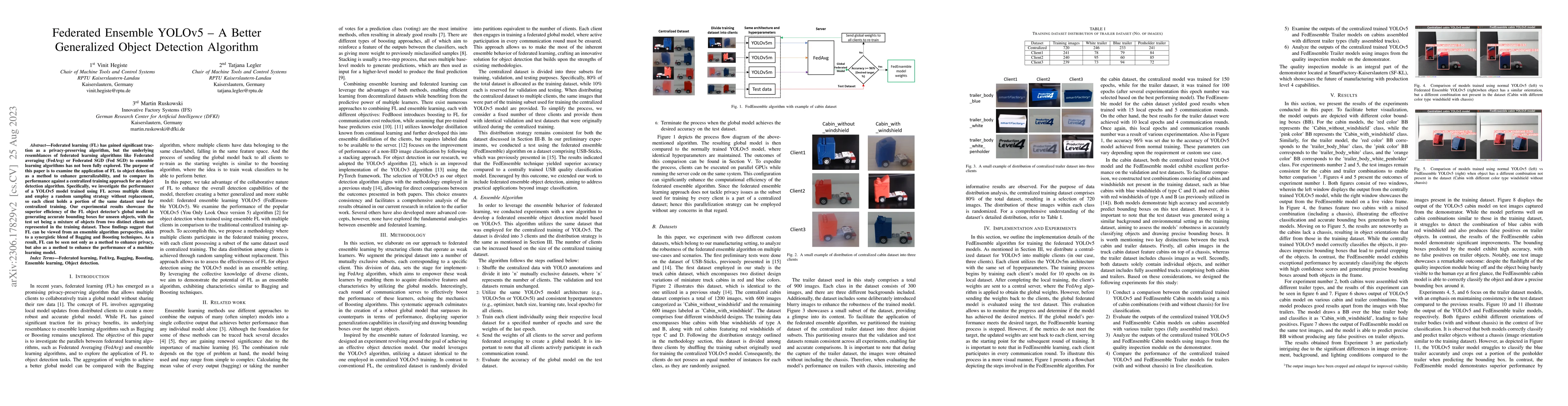 Thumbnail for Federated Ensemble YOLOv5 -- A Better Generalized Object Detection
  Algorithm