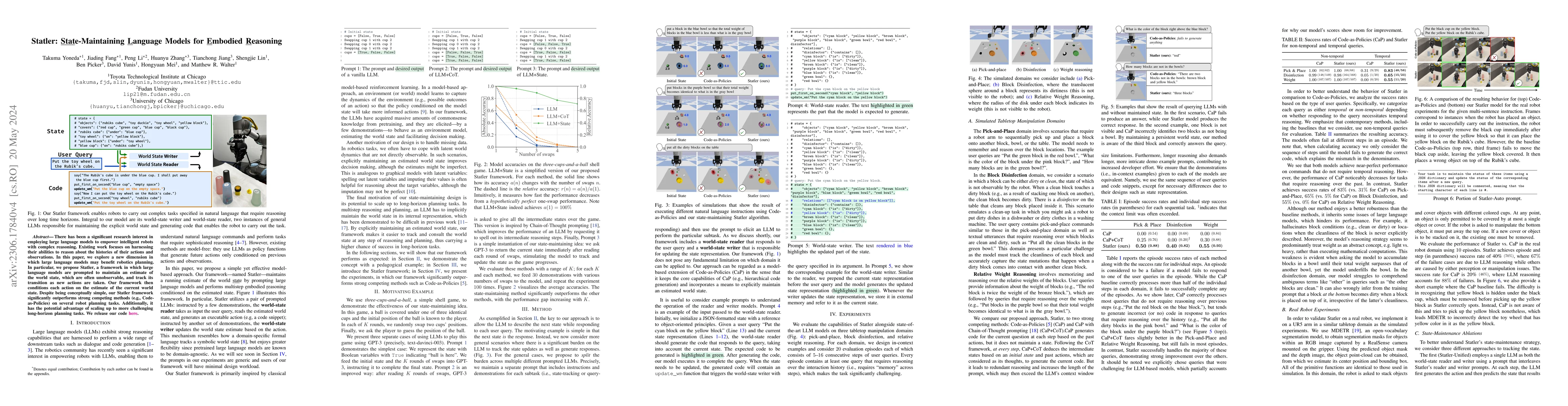 Thumbnail for Statler: State-Maintaining Language Models for Embodied Reasoning