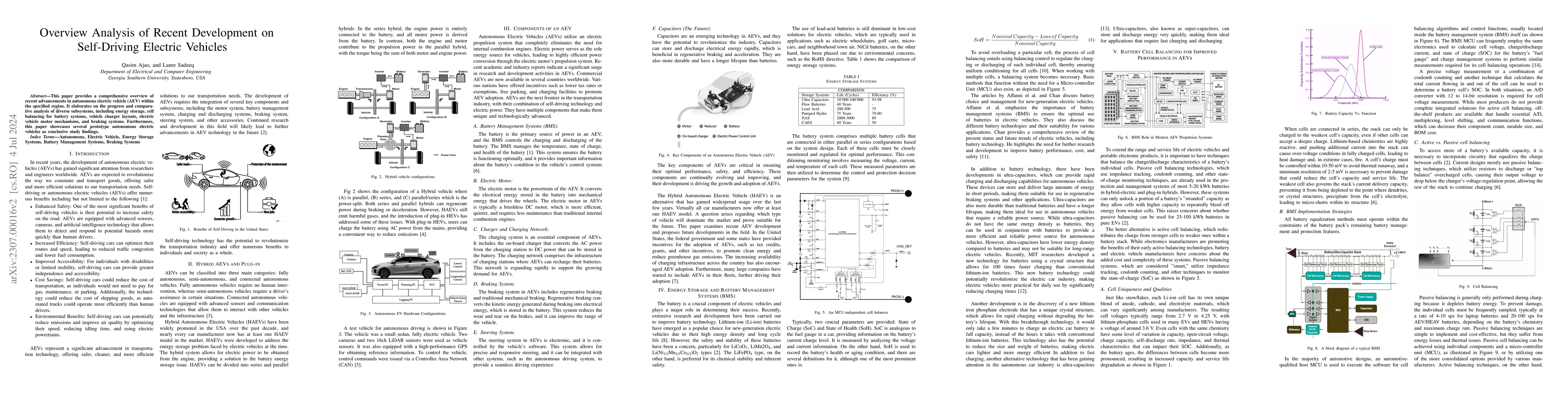 Thumbnail for Overview Analysis of Recent Developments on Self-Driving Electric
  Vehicles
