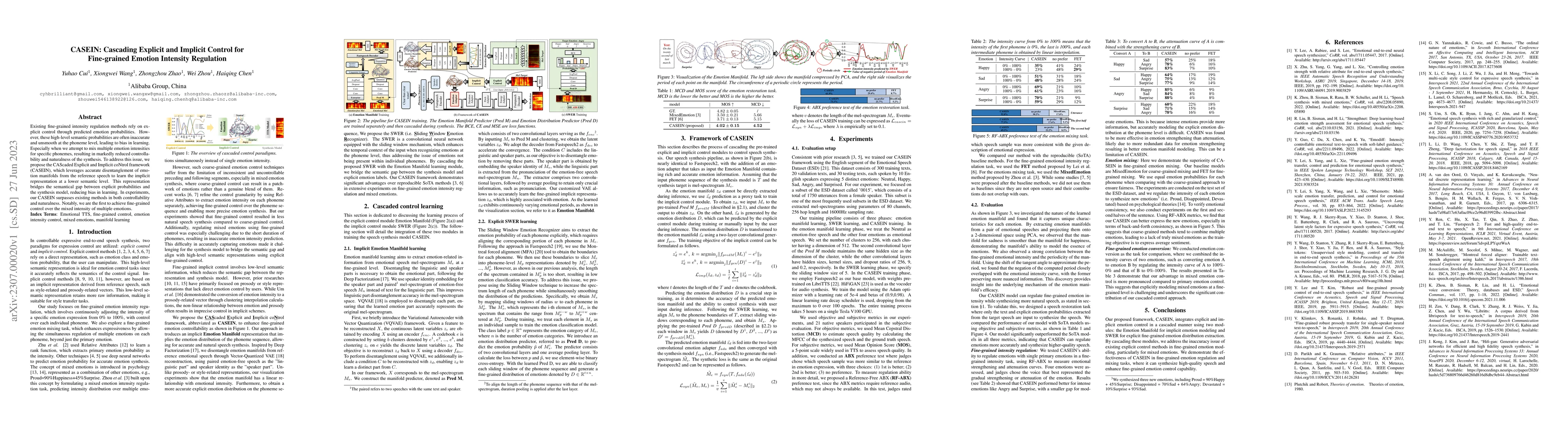 Thumbnail for CASEIN: Cascading Explicit and Implicit Control for Fine-grained Emotion
  Intensity Regulation