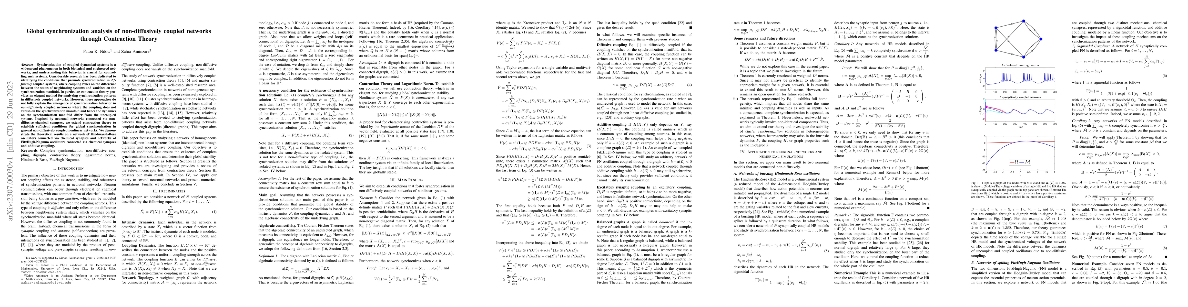 Thumbnail for Global synchronization analysis of non-diffusively coupled networks
  through Contraction Theory