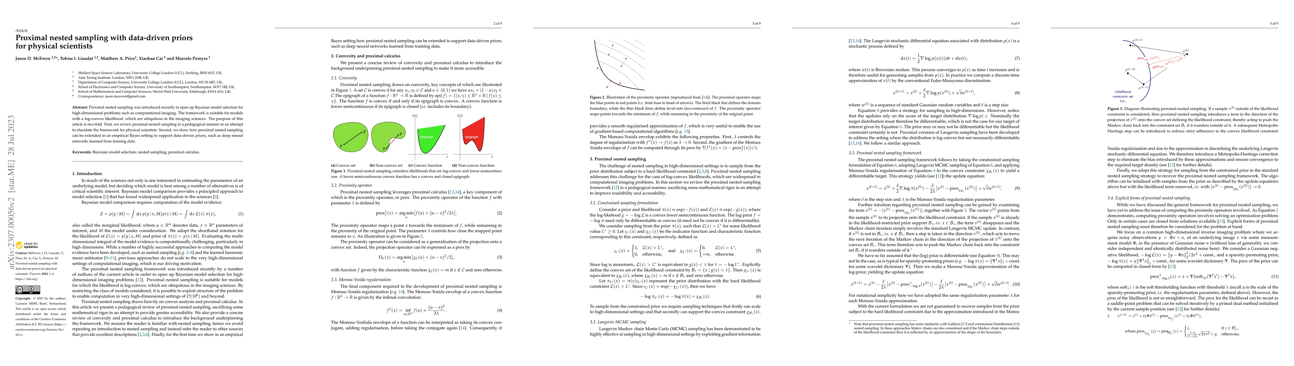 Thumbnail for Proximal nested sampling with data-driven priors for physical scientists