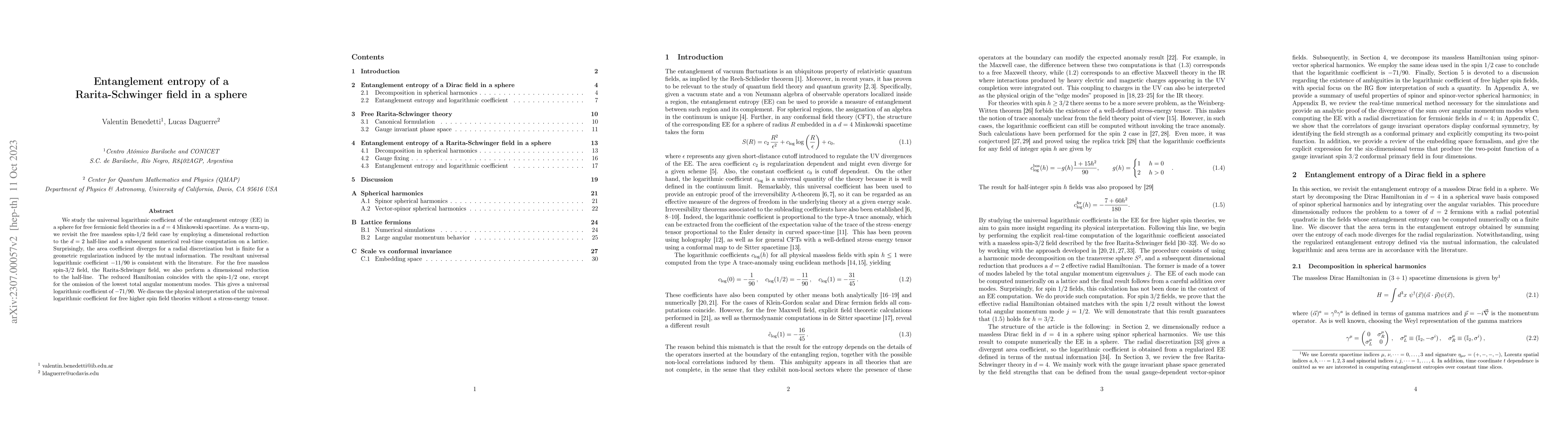 Thumbnail for Entanglement entropy of a Rarita-Schwinger field in a sphere