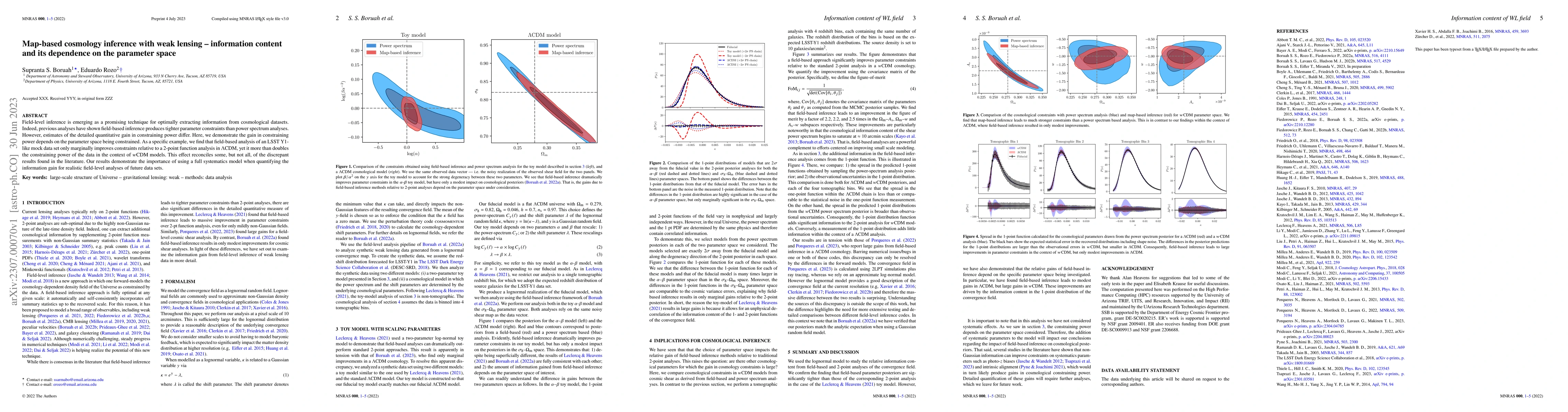 Thumbnail for Map-based cosmology inference with weak lensing -- information content
  and its dependence on the parameter space